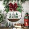 Front Door Christmas Welcome Sign Christmas Round Wood Sign with Bow Wreath Door Decorations Hanging Welcome Door Sign Welcome Porch Sign Farmhouse Outdoor Wall Home Decor Gift